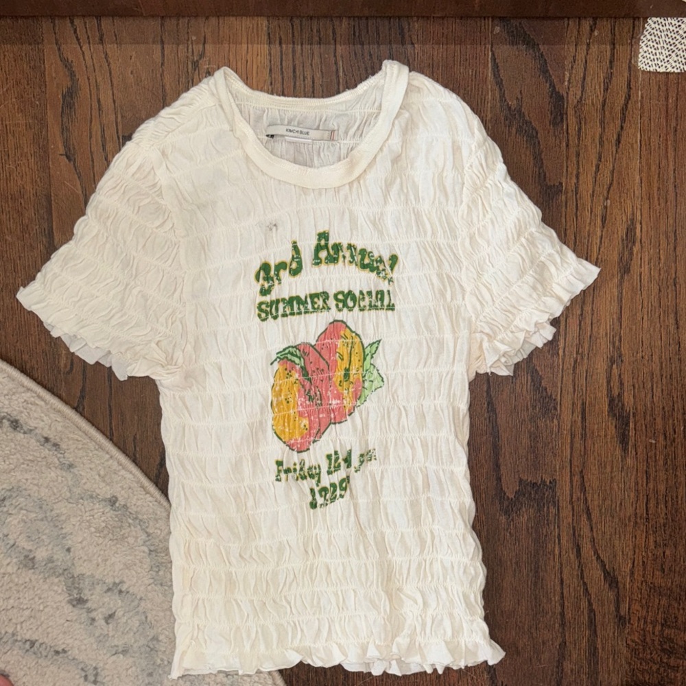 Urban Outfitters Cream Graphic Tee